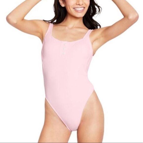 Stoney Clover Lane X Target Ribbed Henley Swimsuit - Picture 1 of 7
